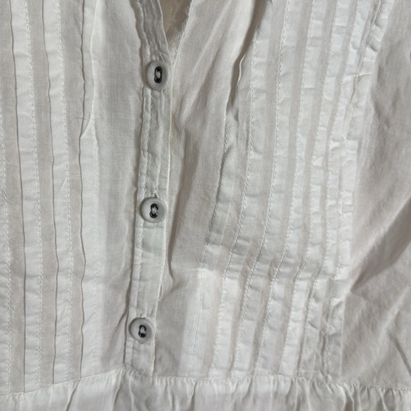 CONVERSE ONE STAR White Ruffle Detail Blouse 100% Cotton Size Small - Picture 7 of 13